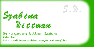 szabina wittman business card